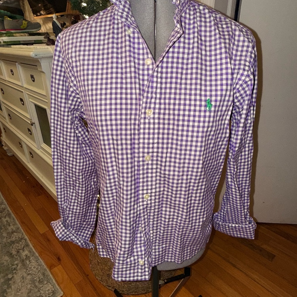 Ralph Lauren Purple Checkered Button Down Shirt